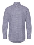 Custom Fit Gingham Stretch Poplin Shirt Polo Ralph Lauren Blue