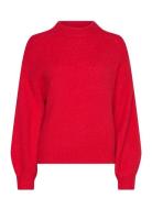 Patrisia Solid Knit Pullover A-View Red