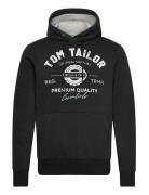 Hoodie With Print Tom Tailor Black