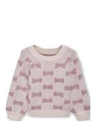 Kmgclara Ls Bow O-Neck Knt Kids Only Pink