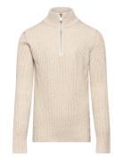 Jprblaliam Knit Half Zip Bf Jnr Jack & J S Beige