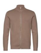 Ecovero Zip Cardigan Lindbergh Brown