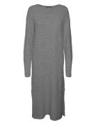 Vmlefile Ls Boatneck Calf Dress Noos Vero Moda Grey