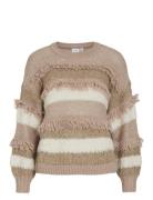 Vituri O-Neck L/S Sequin Knit Top Vila Beige