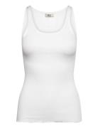 Rmwbalta Modal Sl U-Neck Top RM By Rosemunde White