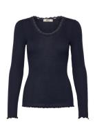 Rmwbalta Modal Ls Lace Blouse RM By Rosemunde Navy