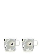 Unikko Mug 4 Dl 2 Pcs Marimekko Home Grey