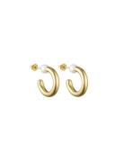 Chunky Pearl Hoops Design Letters Gold