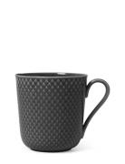 Rhombe Earth Mug With Handle 39 Cl Slate Lyngby Porcelæn Black