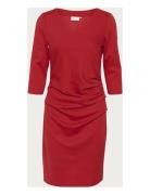 Kaindia V-Neck 3/4 Sl Dress Kaffe Red