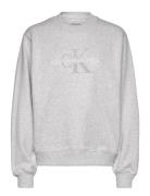 Chenille Monologo Crewneck Calvin Klein Jeans Grey