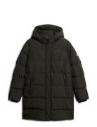 Hooded Sports Puffer Mid Jkt Superdry Black