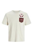 Jjxmas Pocket Tee Ss Crew Neck Jnr Jack & J S Cream