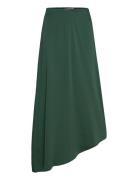 Slfjean Mw Asymetric Ankle Skirt B Selected Femme Green