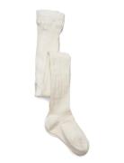 Cable Knitted Stockings Offwhite Geggamoja Cream