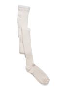 Cable Knitted Stockings Offwhite Geggamoja Cream