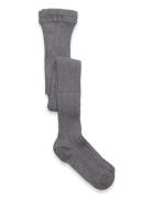 Cable Knitted Stockings Grey Melange Geggamoja Grey