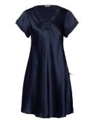 Pure Silk - Nightgown W.lace, Short Lady Avenue Navy