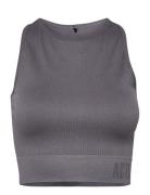 Amy, S/L, Seamless Rib Top Zizzi Grey