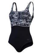 Womens Shaping Contoureclipse Printed 1 Piece Speedo Black