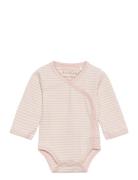 Wrap Body Ls Y/D Stripe Fixoni Pink