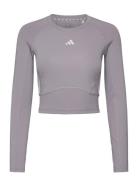 Train Essentials Material Mix Long Sleeve Top Adidas Performance Grey