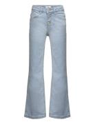 Buttons Flare Jeans Mango Blue