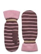 Thin Striped Emerald Mittens Becksöndergaard Brown