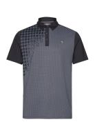 Asymmetrical Pete Gingham Colour Block Polo Original Penguin Golf Grey