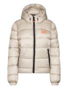 Sports Puffer Bomber Jacket Superdry Sport Beige