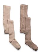 Wool Stocking - Rib 2-Pack Minymo Beige