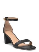 Logan Burnished Leather Sandal Lauren Ralph Lauren Black