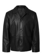 Slhcarl Leather Hybrid Blazer Selected Homme Black