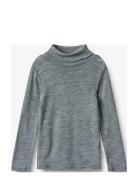 Wool T-Shirt Roll Neck Aksel Wheat Grey