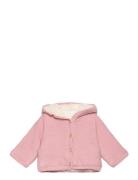 Cardigan With Stitched Sheepskin Lining Mango Pink