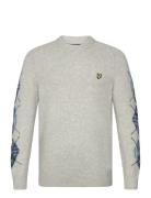 Argyle Sleeve Jumper Lyle & Scott Grey