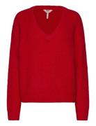 Objmilu Ls Lo V-Neck Knit E Au 24 Object Red