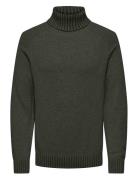 Onseddy Reg 7 Wool Roll Knit ONLY & SONS Khaki