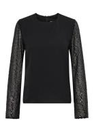 Onlthalia Life Ls Sequins Mix Top Wvn ONLY Black