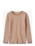 Rib T-Shirt L/S Reese Wheat Beige