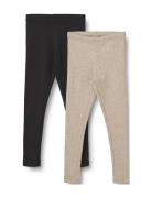 2 Rib Leggings Maddy Wheat Black