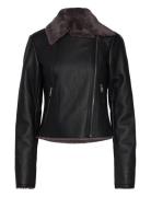 Jacket With Shearling-Effect Lining Mango Black