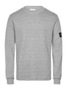 Badge Waffle Ls Tee Calvin Klein Jeans Grey