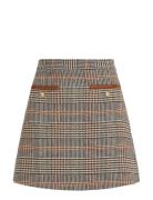 Tweed Wool Mix Check Mini Skirt Tommy Hilfiger Brown