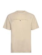 Tjm Reg Gold Linear Logo Tee Ext Tommy Jeans Beige