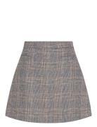 Wool Mix Check Mini Skirt Tommy Hilfiger Grey