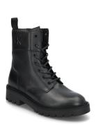 Combat Boot Mid Zip Lth In Calf Calvin Klein Black