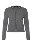 100% Wool Cardigan With Decorative Stitching Mango Grey