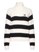 Tjw Stripe Mocknck Badge Sweater Tommy Jeans White