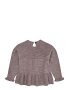 Merino Knit Blouse With Frill Copenhagen Colors Grey